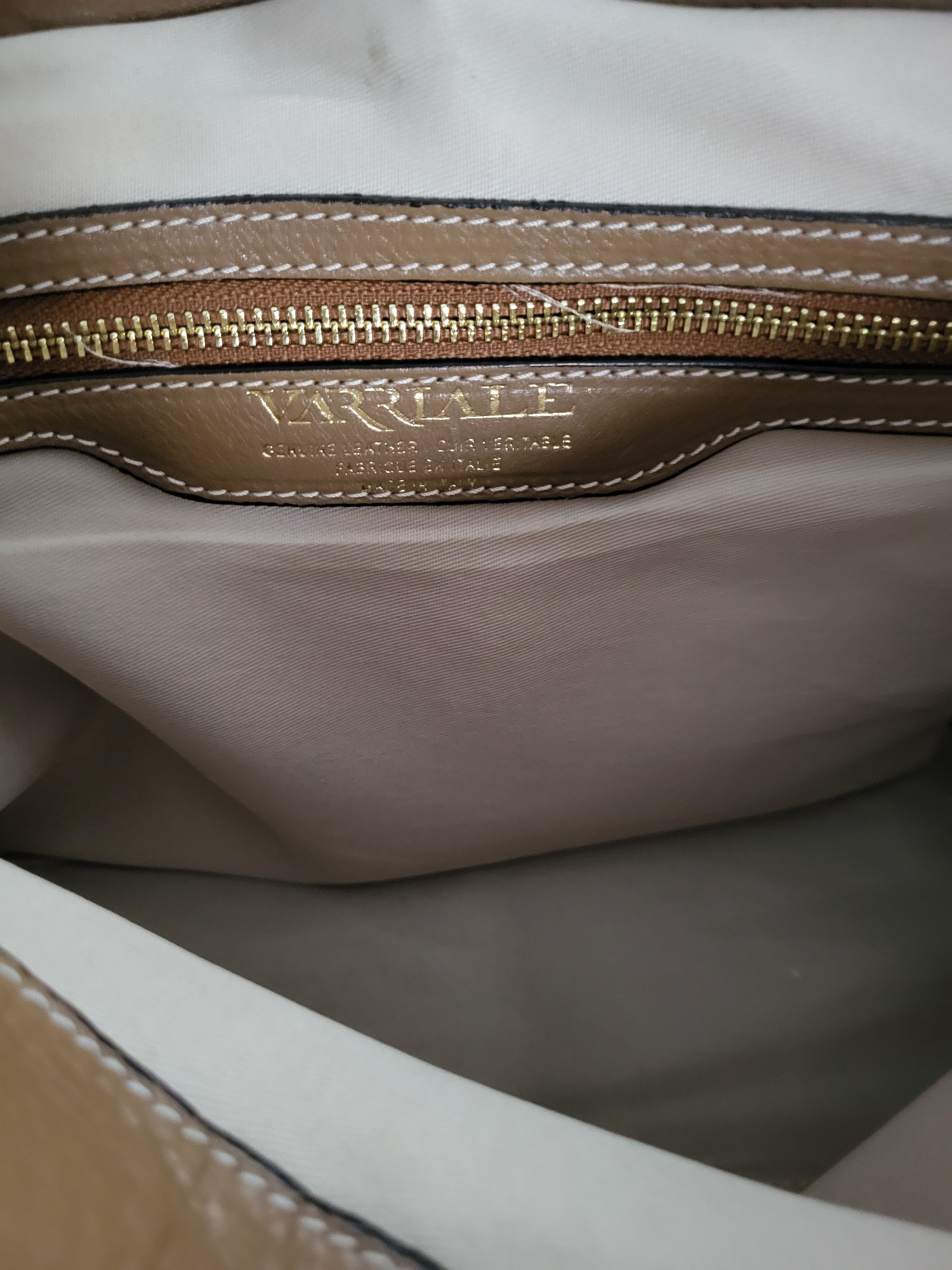 Varriale Brown Leather Top Handle/Shoulder Bag