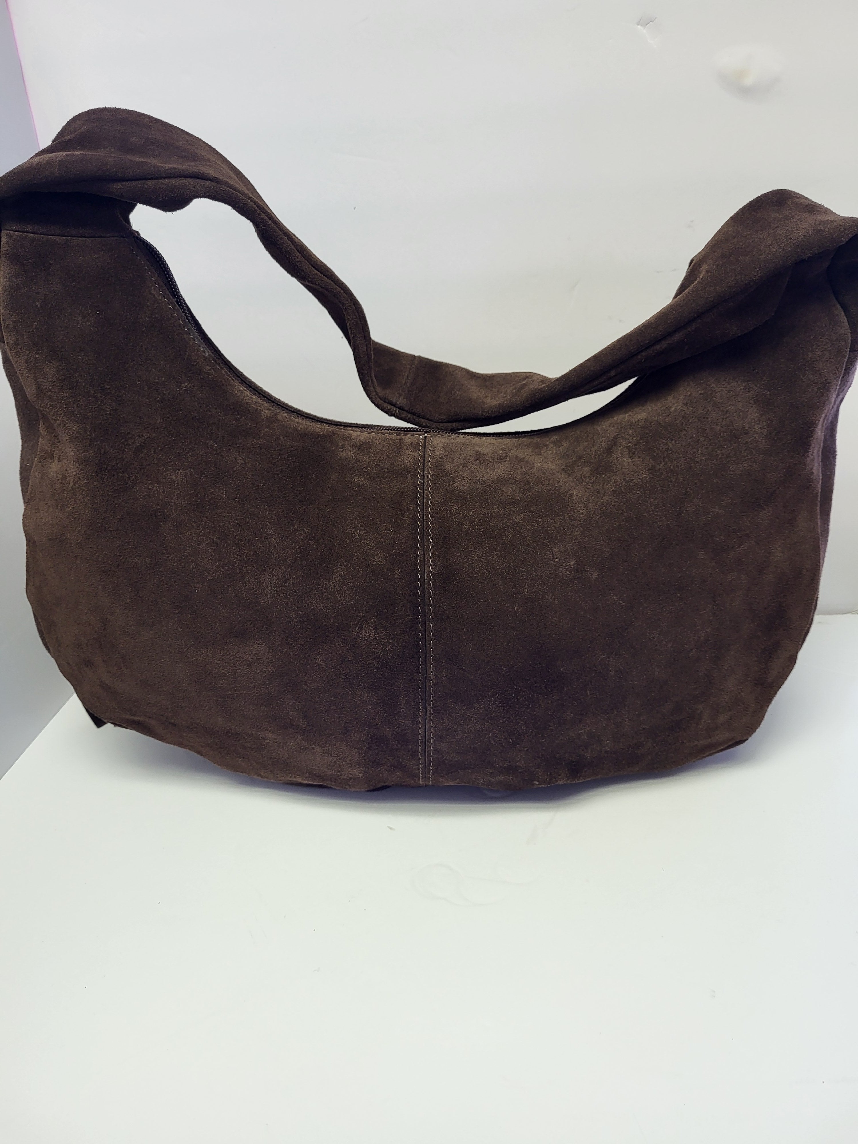Fringed Brown Suede Shoulder Bag