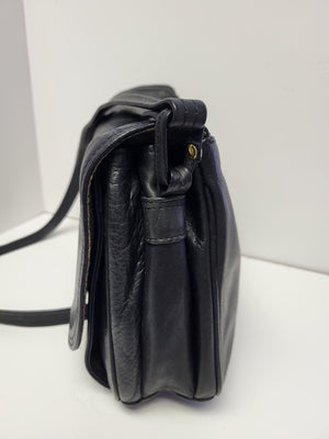La Strada Black Leather Shoulder/Crossbody Bag