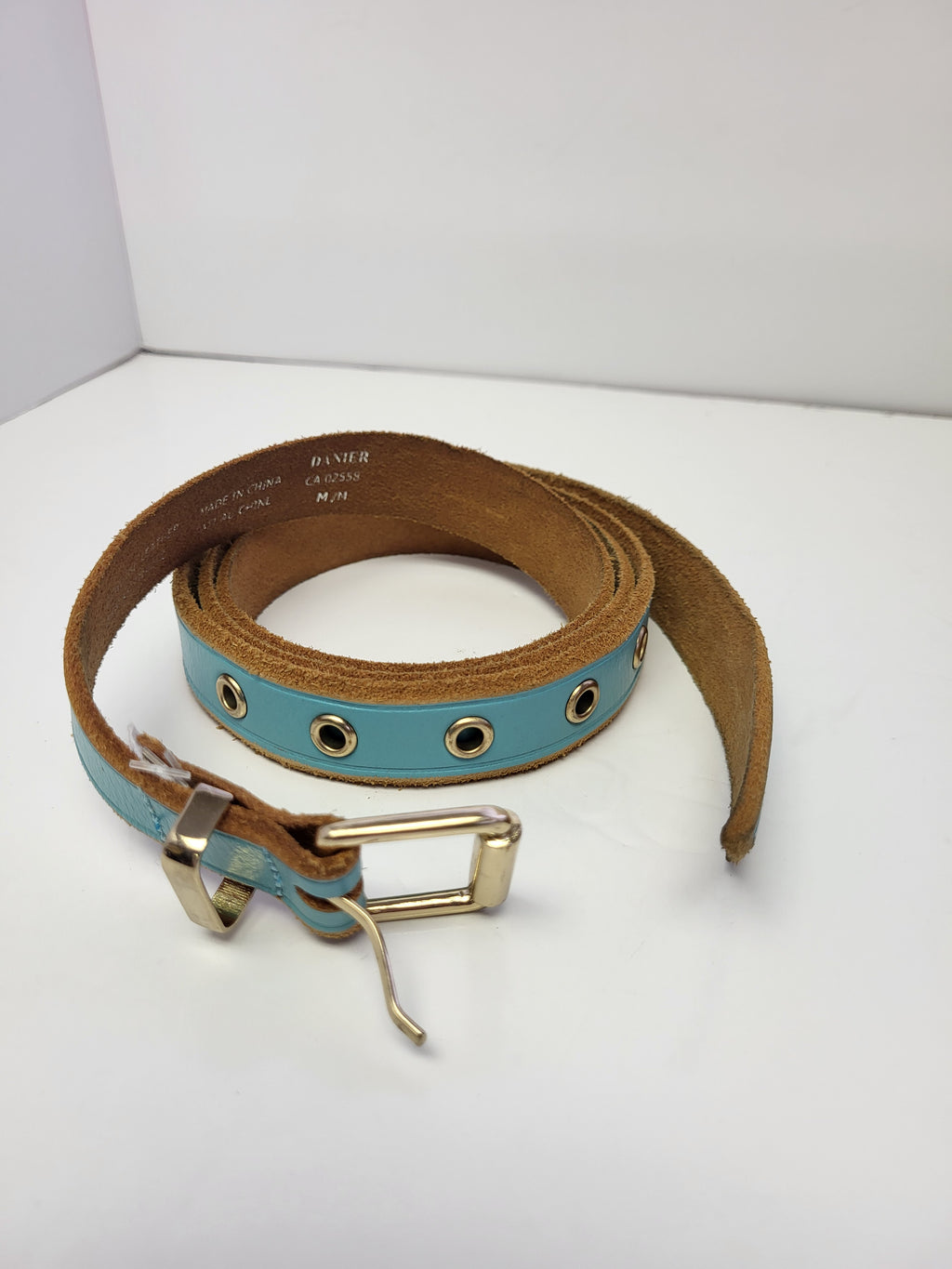 Danier Two Color Leather Slimline Belt