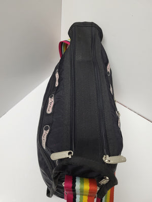 LeSportsac Black/Multicolored Nylon Shoulder/Crossbody Bag