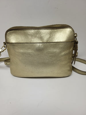 Fossil Gold Metallic Leather Shoulder/Crossbody Bag