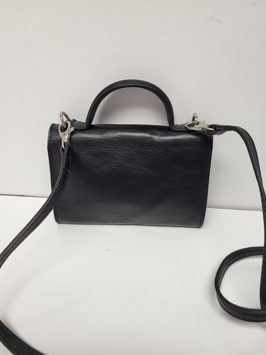 Italian Leather Compact Sidebag – LeatherBagLady