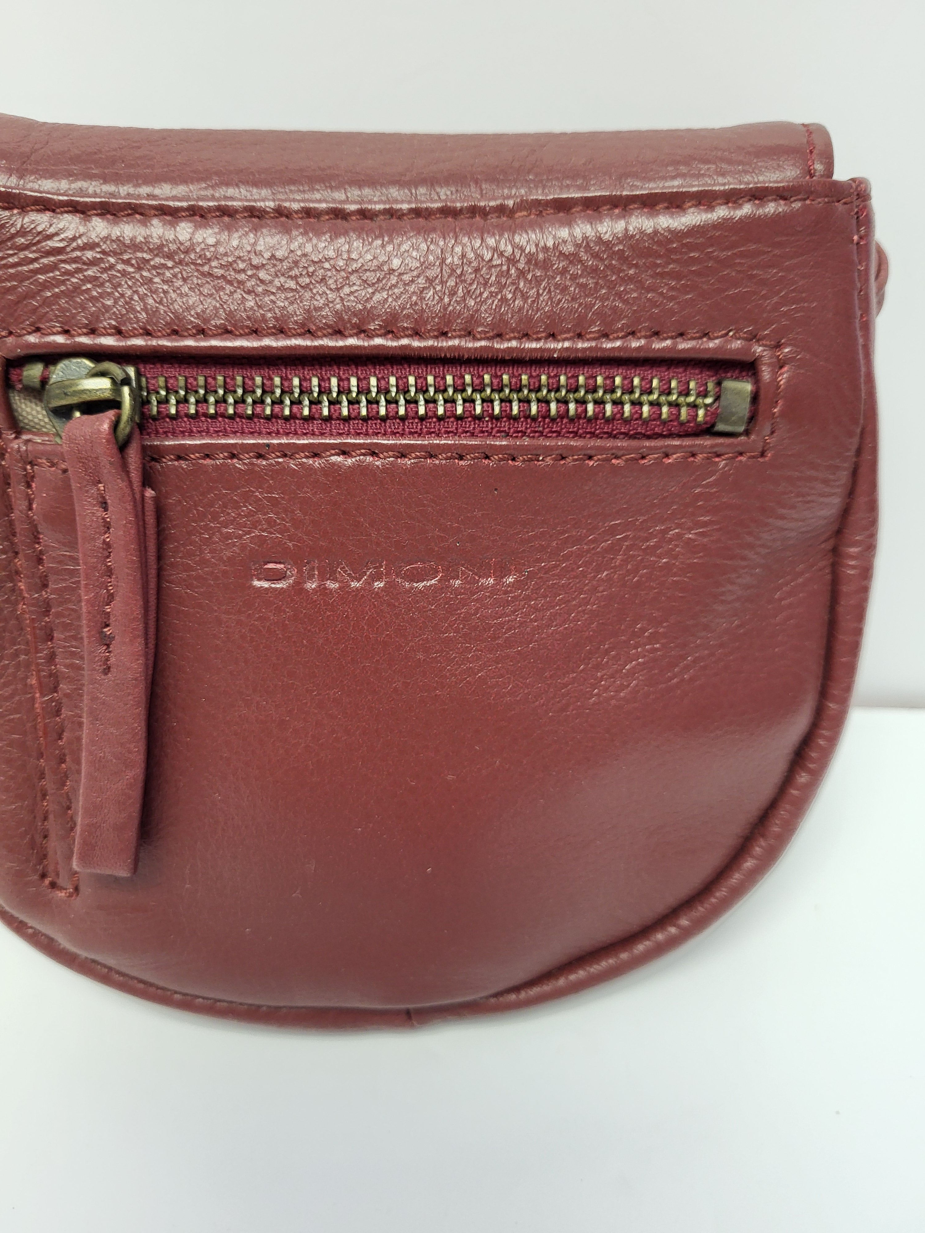 Dimoni Burgundy Leather Small Crossbody Bag
