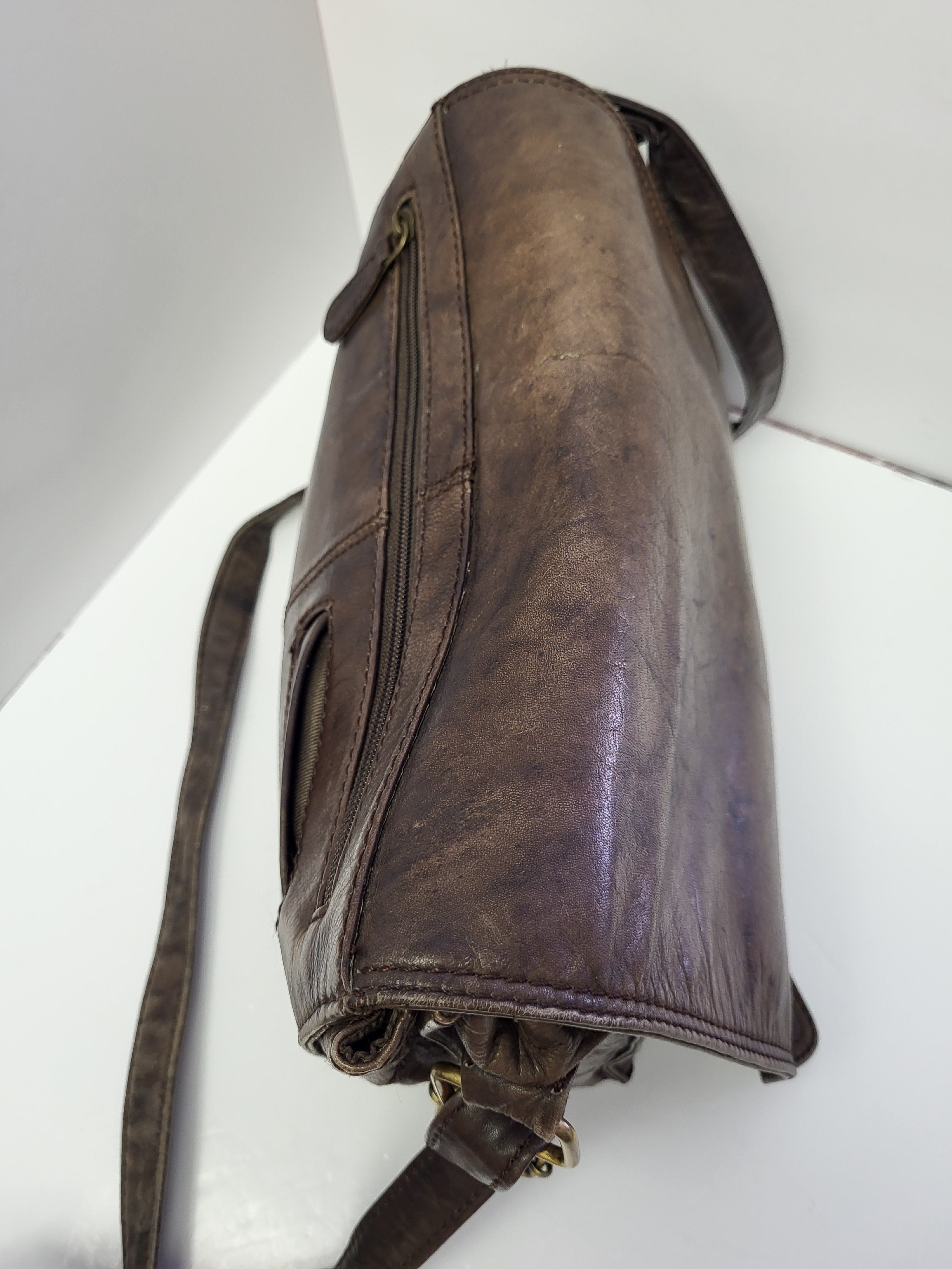 Brown Soft Leather Shoulder/Crossbody Bag