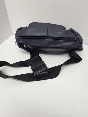 Blue Leather Tooled Fanny Pack/Sling Bag