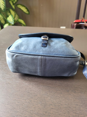 The Trend Blue Leather Shoulder/Crossbody Bag