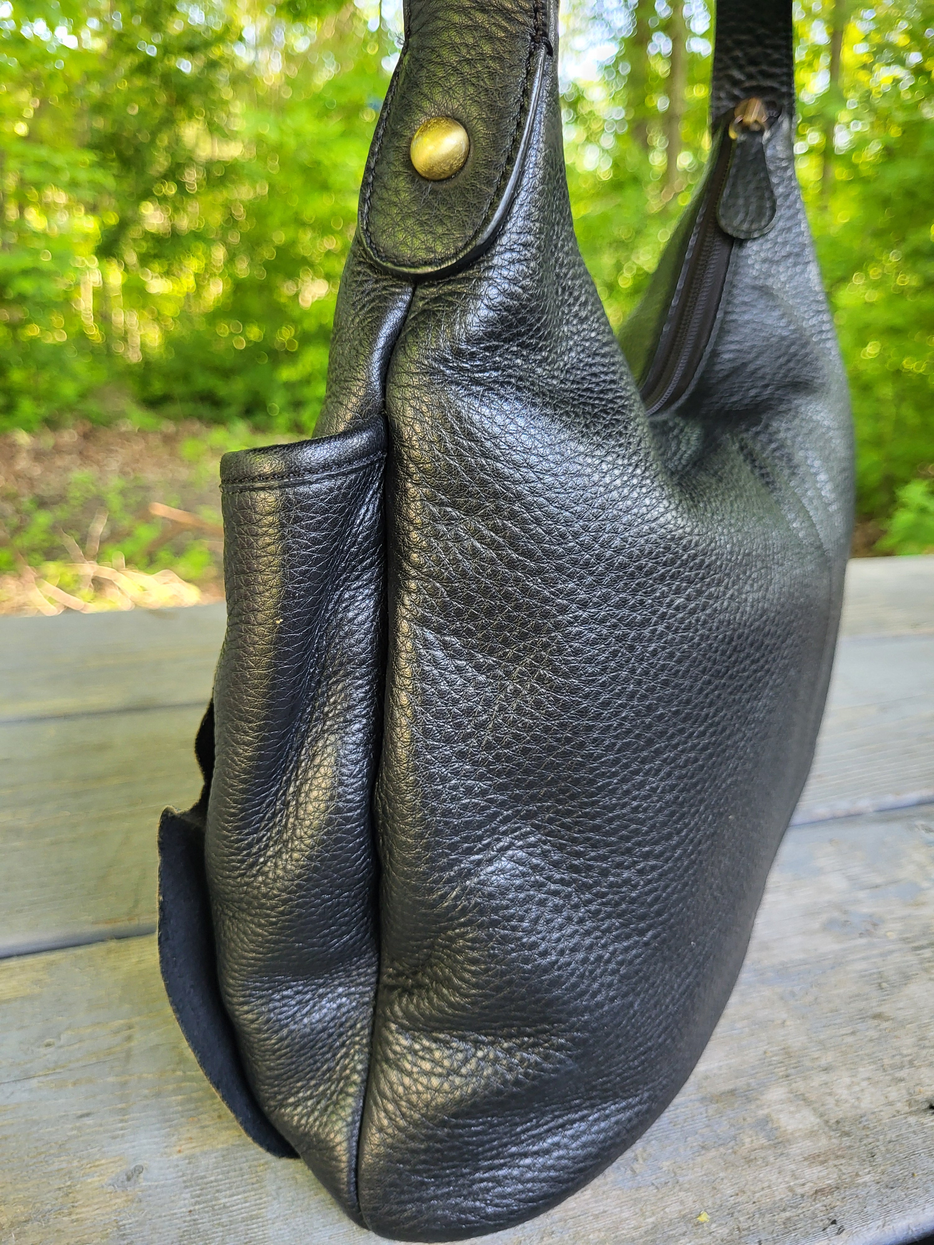 Black Claudia Scala Black Leather Hobo Shoulder Bag