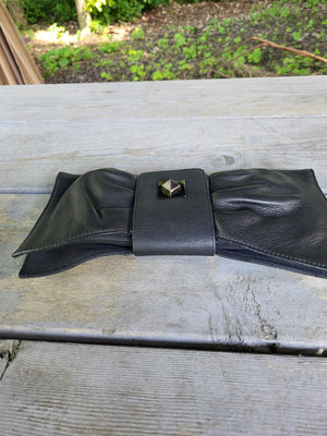 BCBGMAXAZRIA Black Soft Leather Clutch.