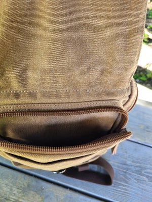 Heavy Canvas and Leather Sling Bag