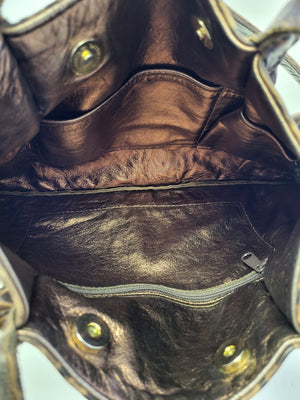 Roberto Vascon Leather Embossed Shoulder Bag