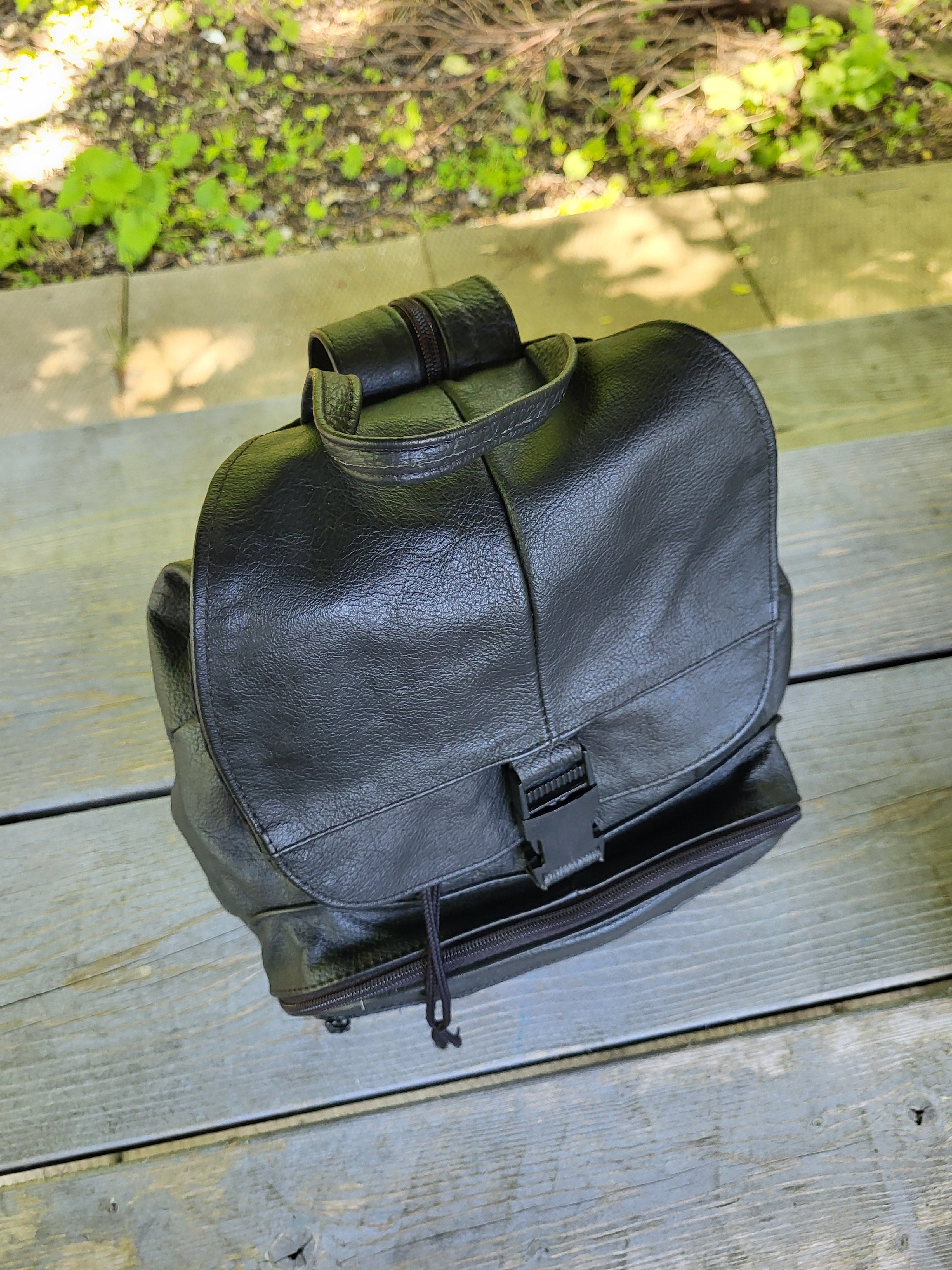 Nike Black Leather Backpack/Shoulder Bag