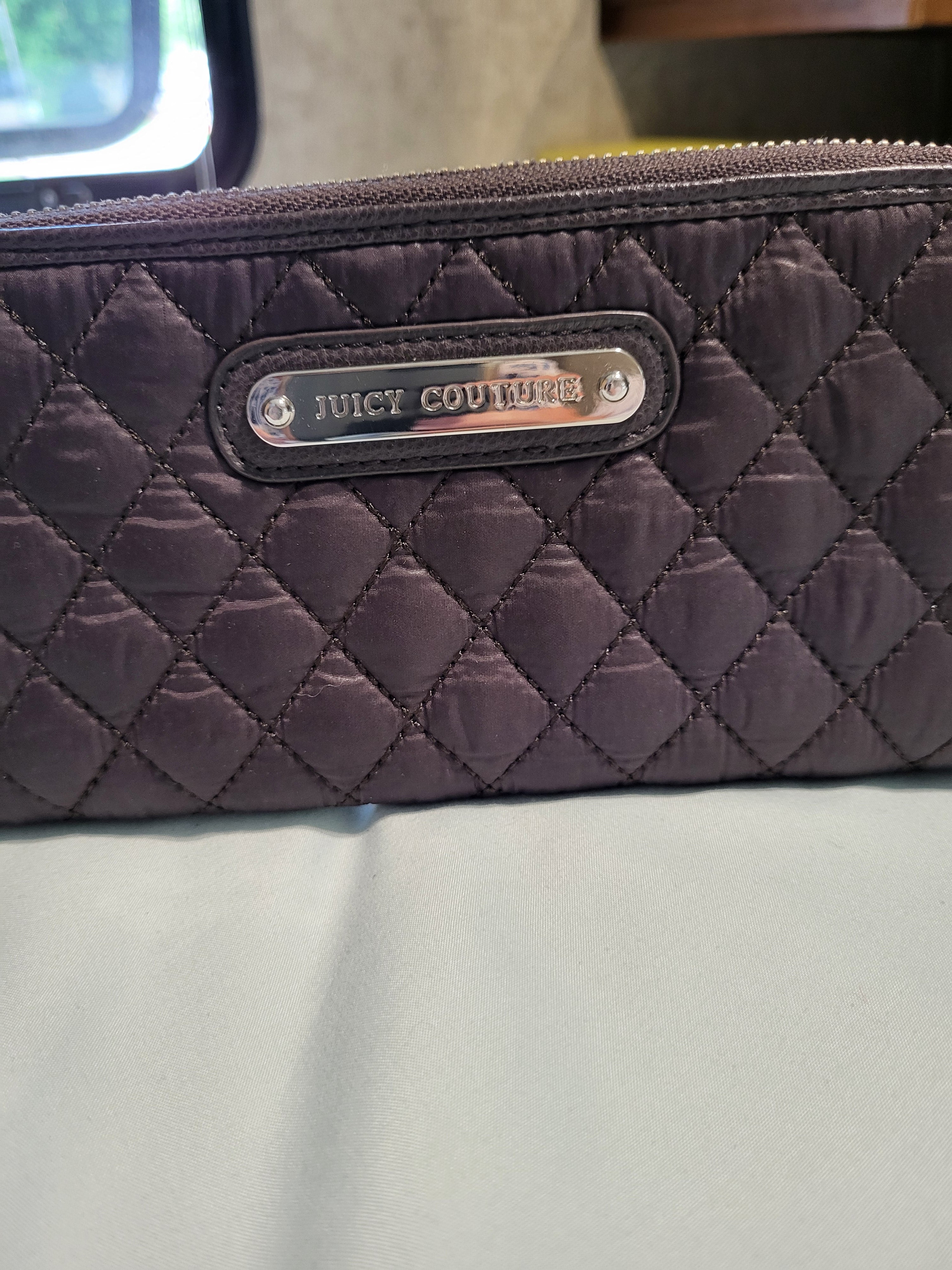 Juicy Couture Grey Quilted Zip Around Wallet