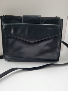 Danier Black Leather Shoulder/Crossbody Bag