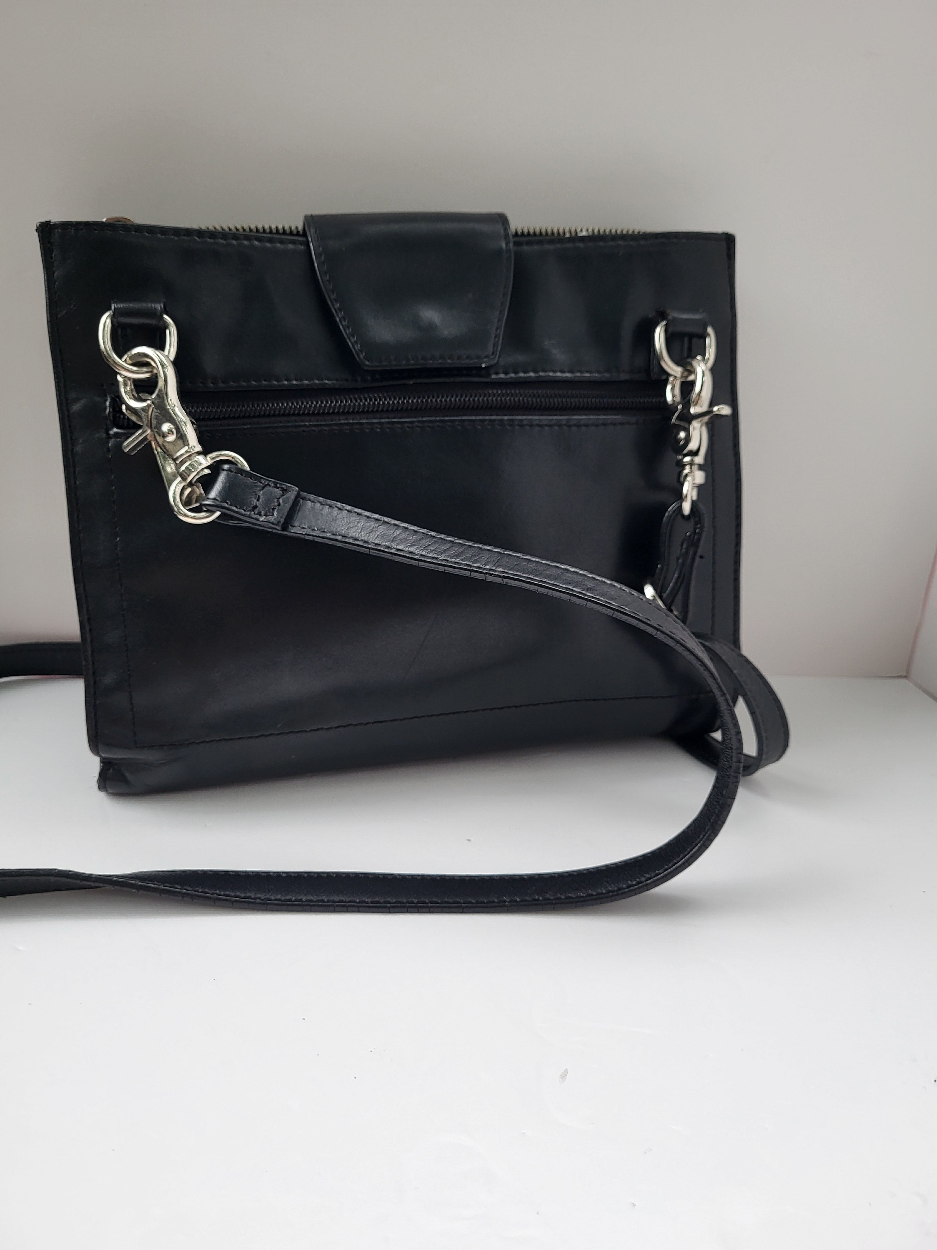 Danier Black Leather Shoulder/Crossbody Bag