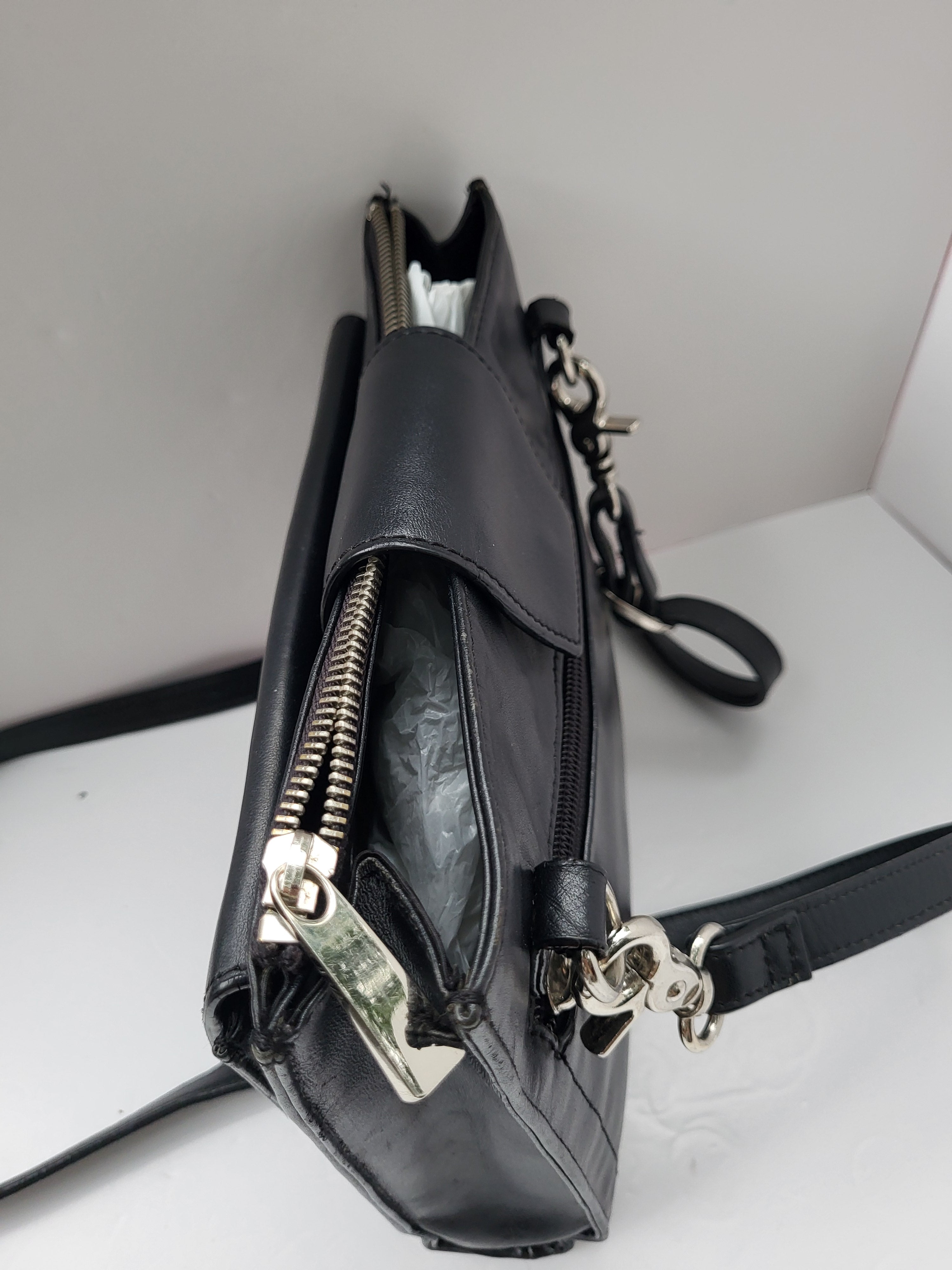 Danier Black Leather Shoulder/Crossbody Bag