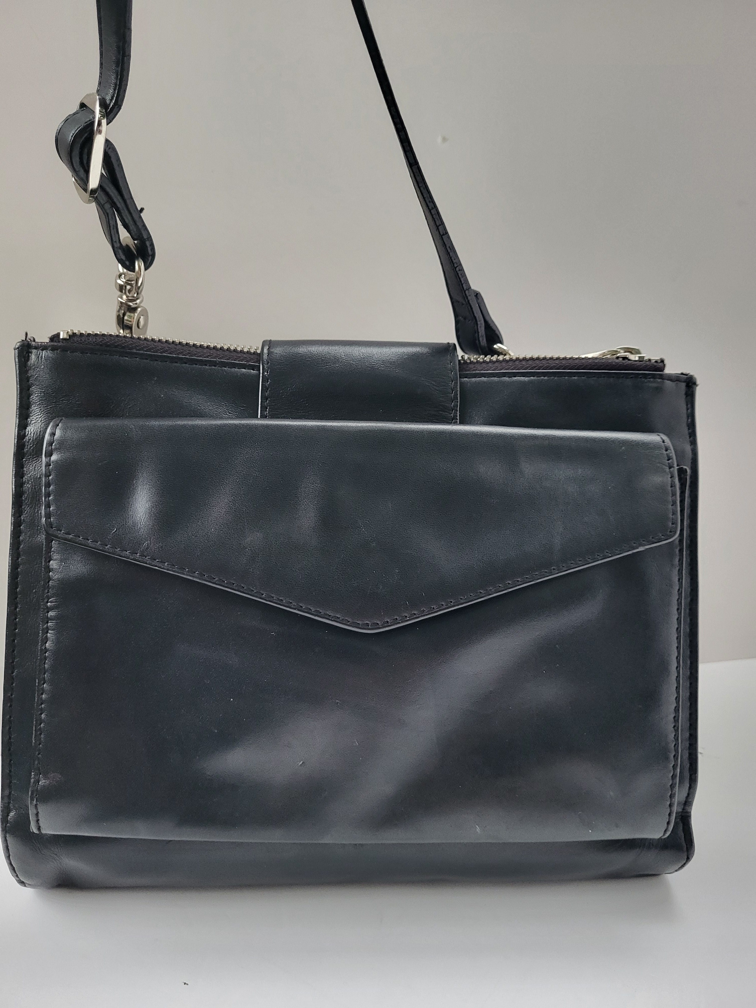 Danier Black Leather Shoulder/Crossbody Bag