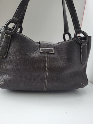 Danier Dark Brown Leather Shoulder Bag