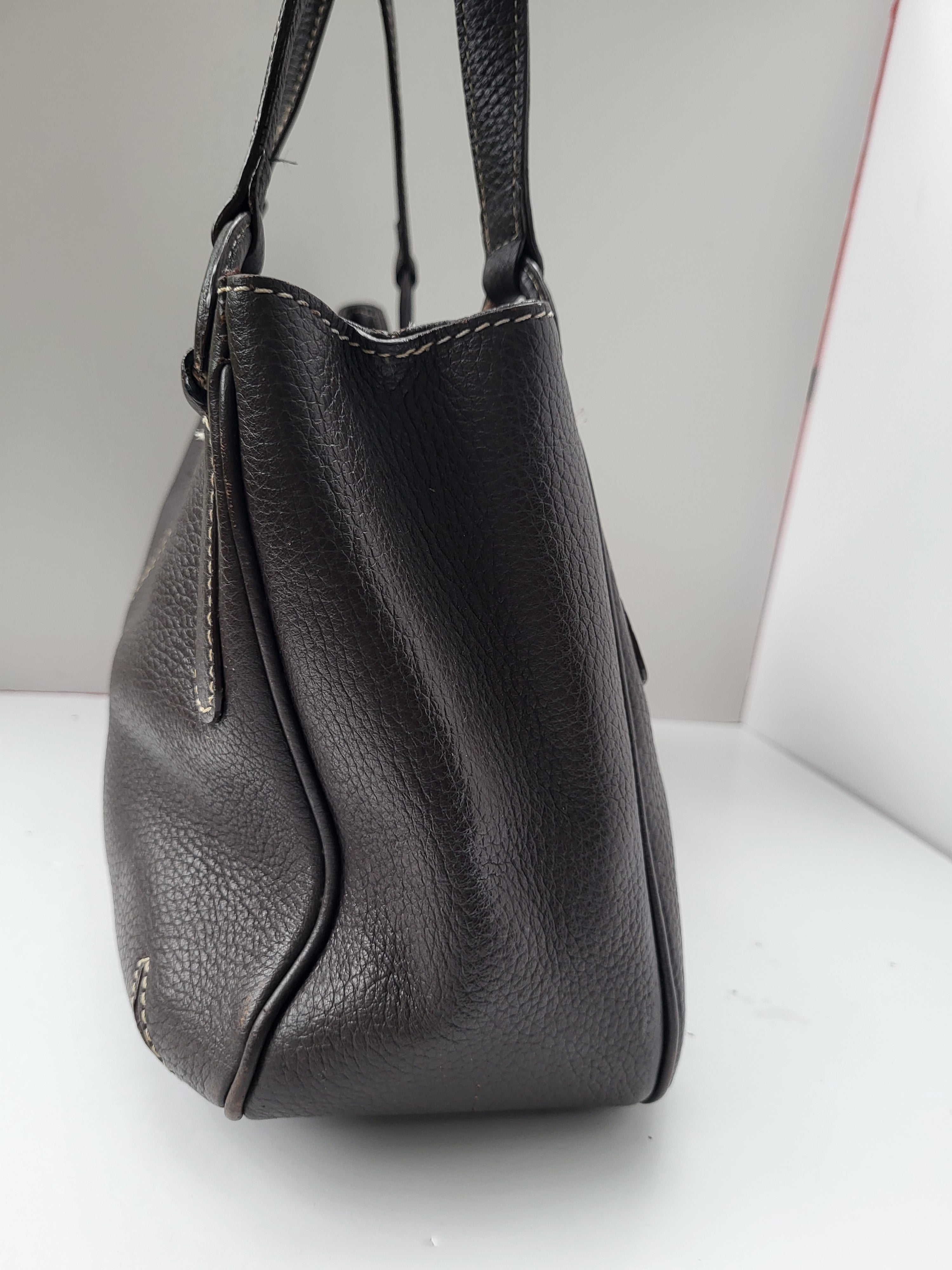 Danier Dark Brown Leather Shoulder Bag