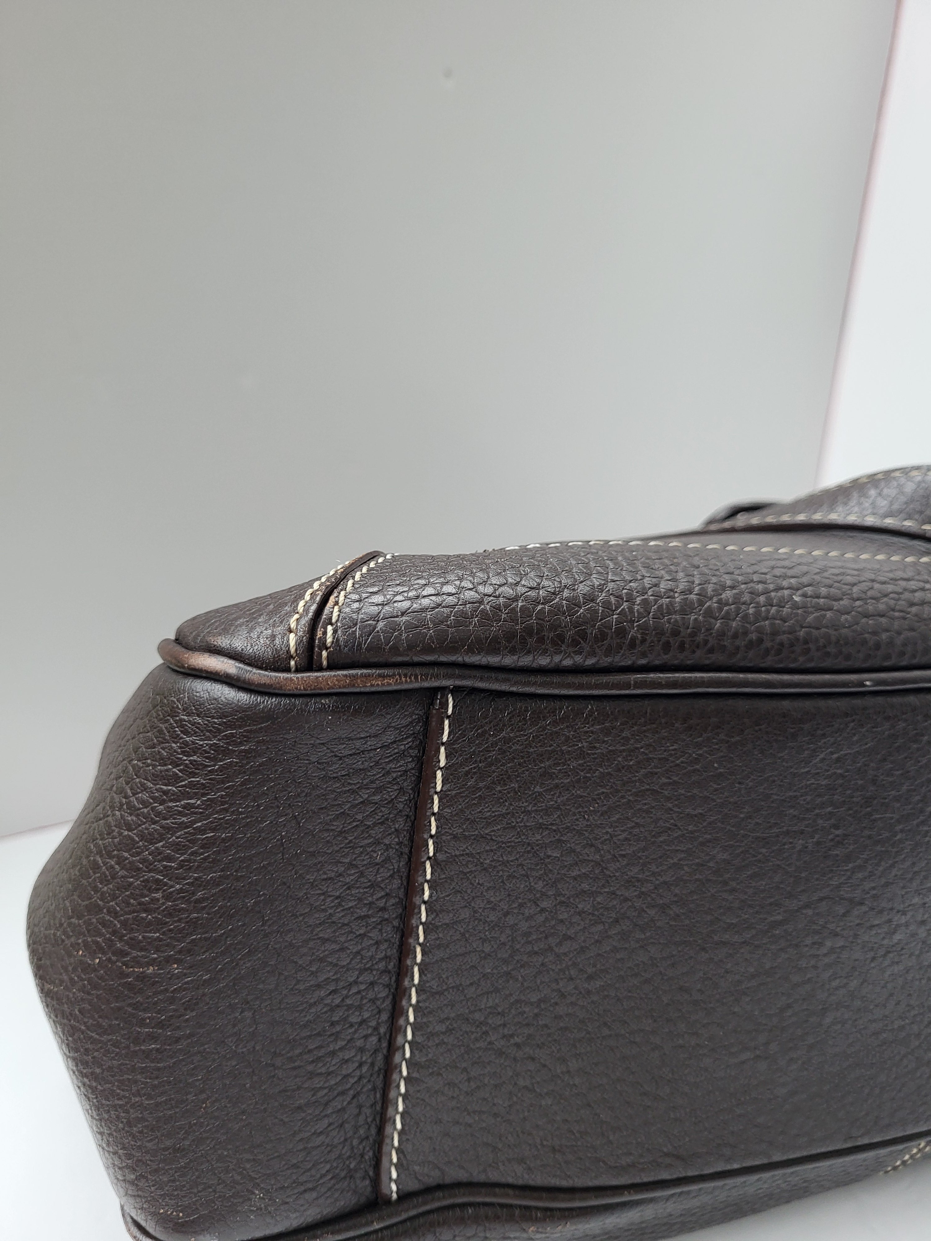 Danier Dark Brown Leather Shoulder Bag