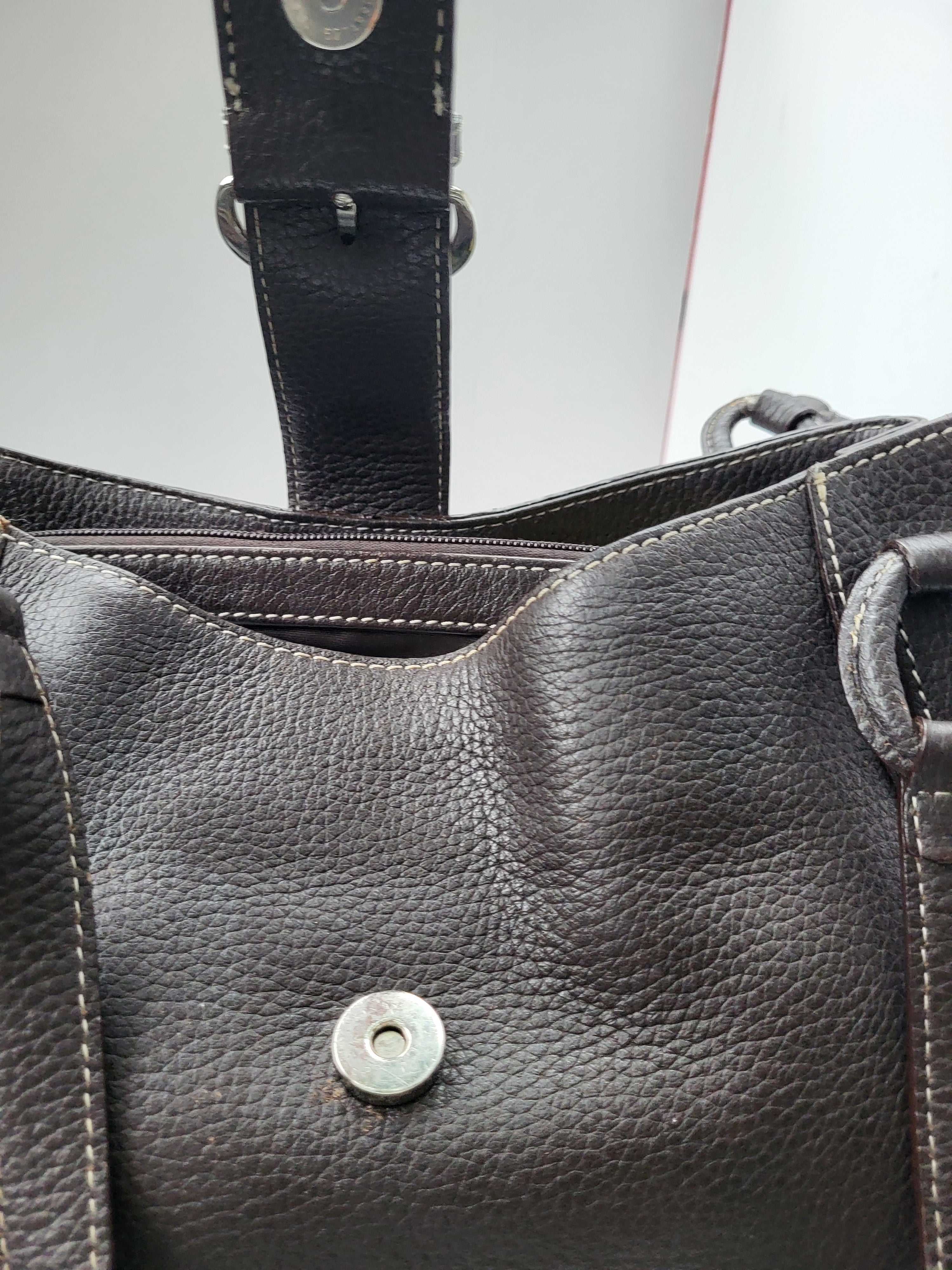 Danier Dark Brown Leather Shoulder Bag