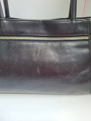 Derek Alexander Black Leather Top Handle/Shoulder Bag