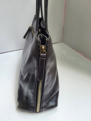 Derek Alexander Black Leather Top Handle/Shoulder Bag