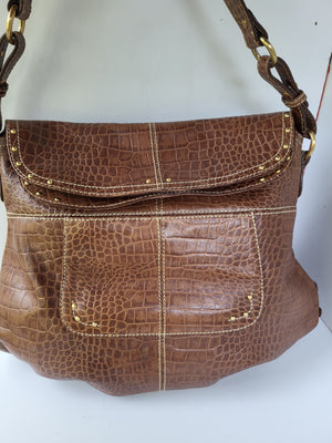 Max New York MockCroc Leather Shoulder Bag