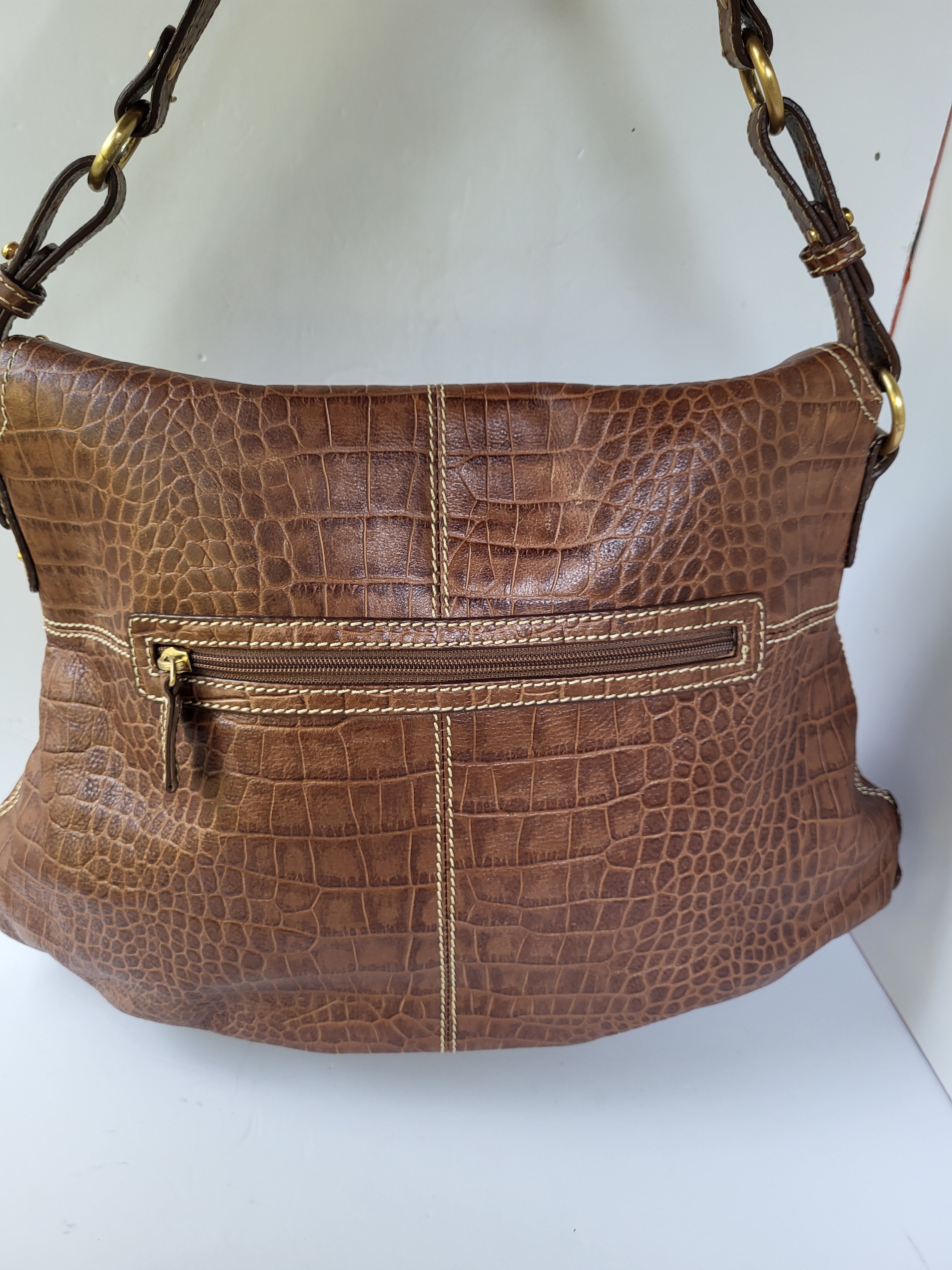 Max New York MockCroc Leather Shoulder Bag