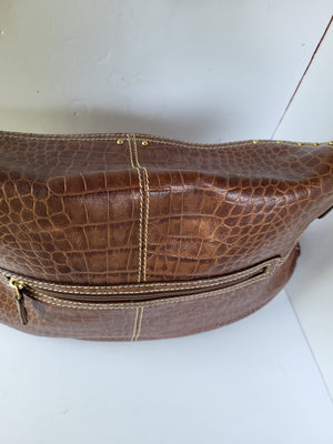 Max New York MockCroc Leather Shoulder Bag