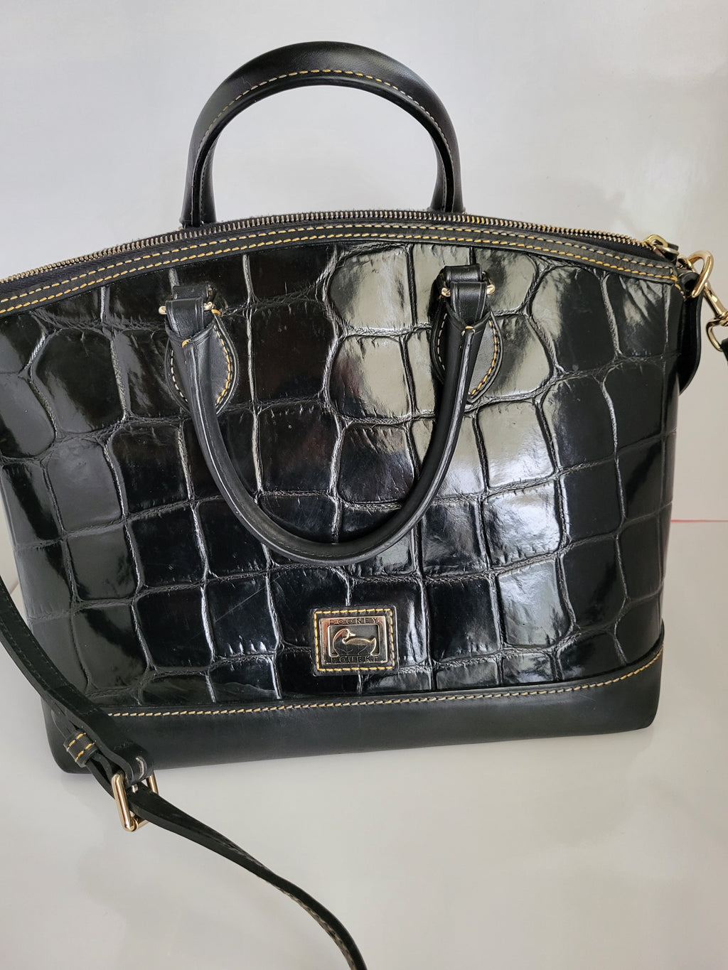 Dooney and Bourke Black Leather Top Handle/Shoulder Bag