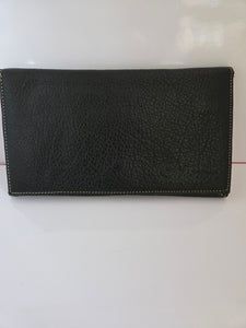 Roots Canada Black and Tan Leather Tri Fold Wallet