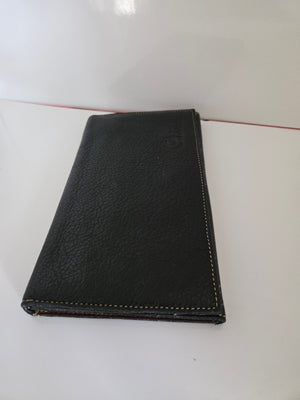 Roots Canada Black and Tan Leather Tri Fold Wallet