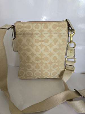 Coach Jacquard and Leather Side Bag