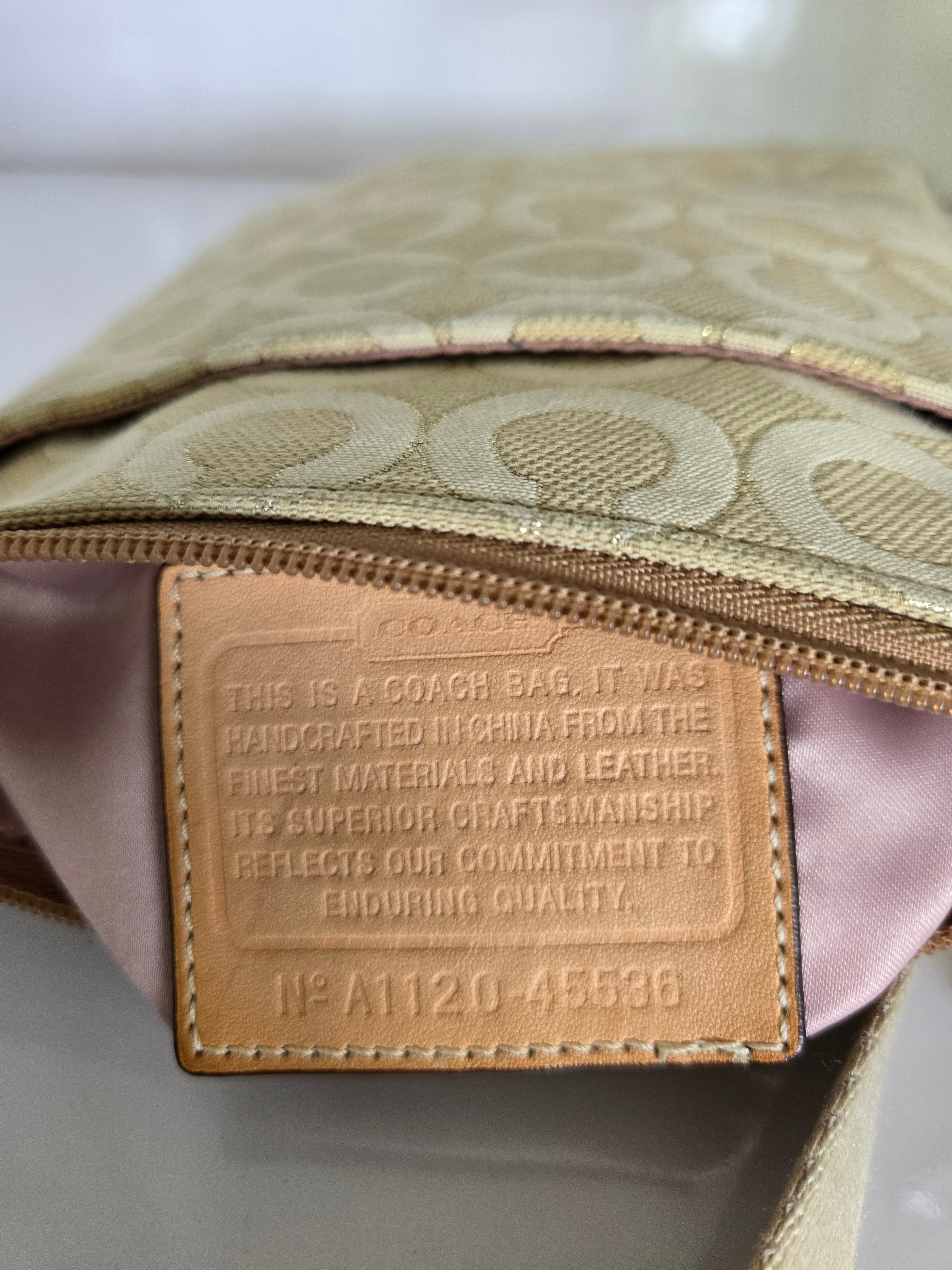 Coach Jacquard and Leather Side Bag