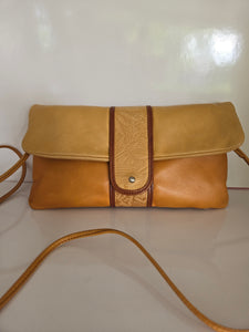 Osgoode Marley Natural Leather Clutch/Crossbody/Shoulder Bag