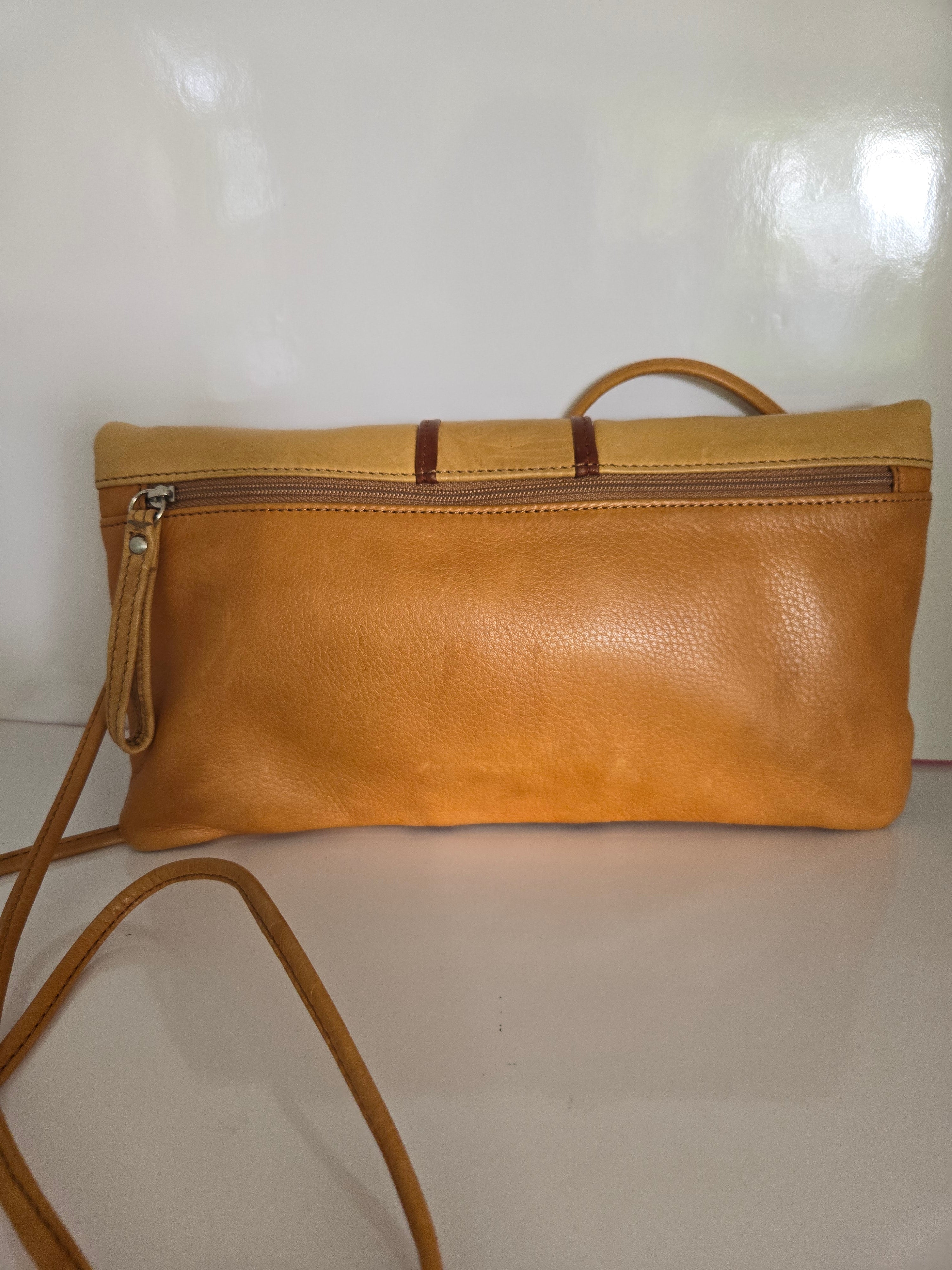 Osgoode Marley Natural Leather Clutch/Crossbody/Shoulder Bag