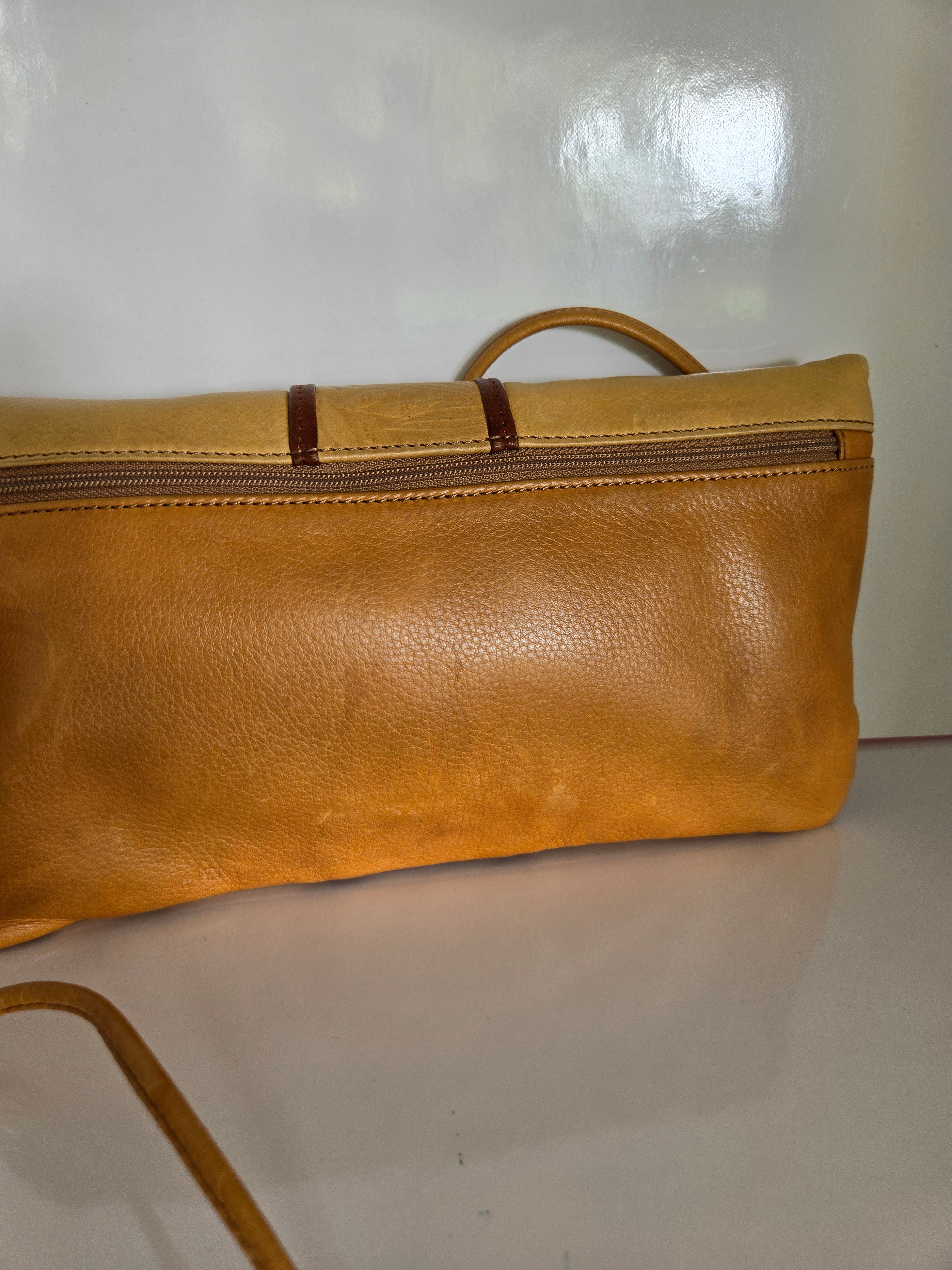 Osgoode Marley Natural Leather Clutch/Crossbody/Shoulder Bag