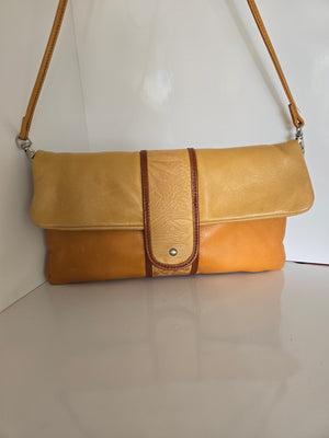 Osgoode Marley Natural Leather Clutch/Crossbody/Shoulder Bag