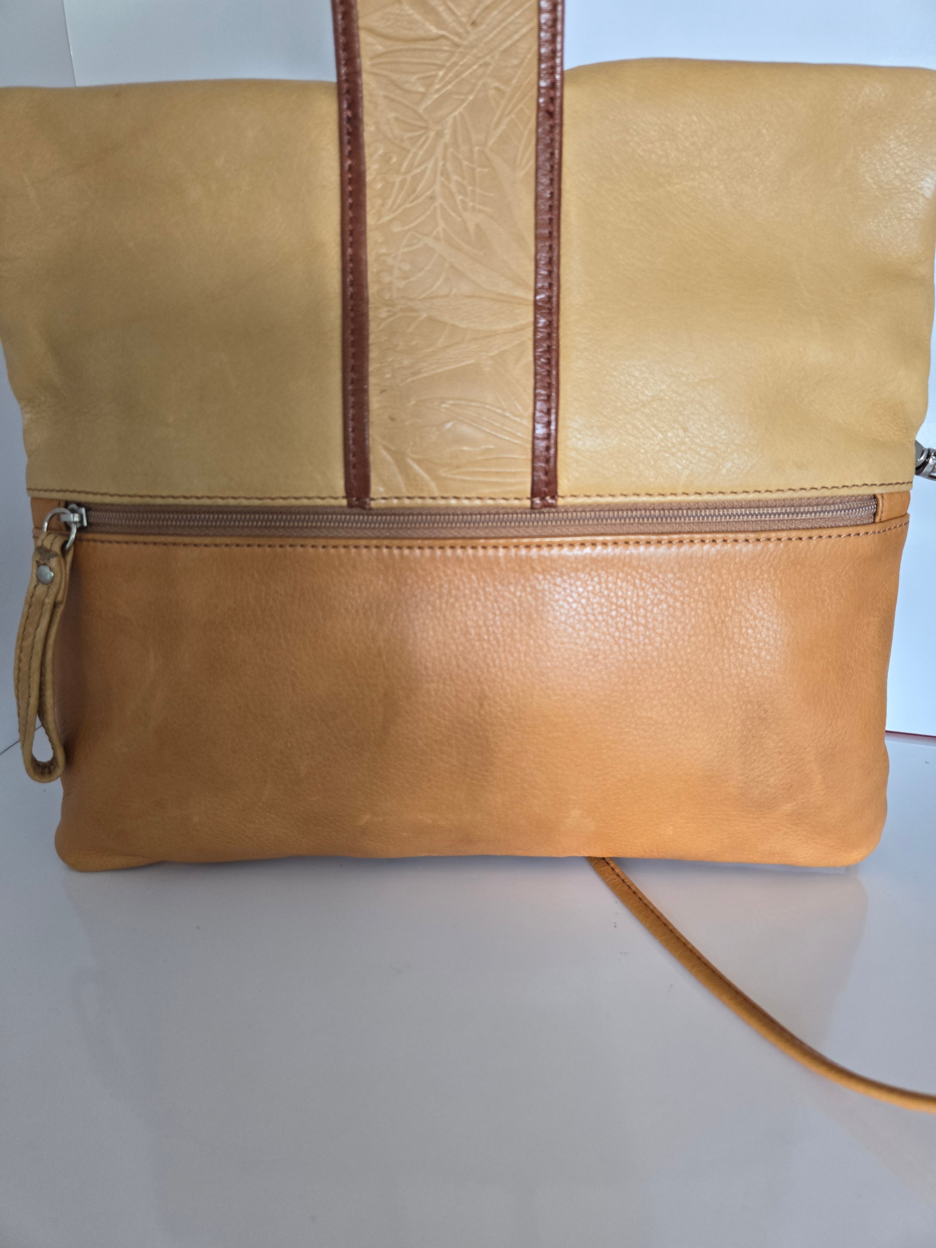 Osgoode Marley Natural Leather Clutch/Crossbody/Shoulder Bag