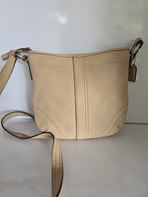 Coach Beige Leather Shoulder/Crossbody Bag