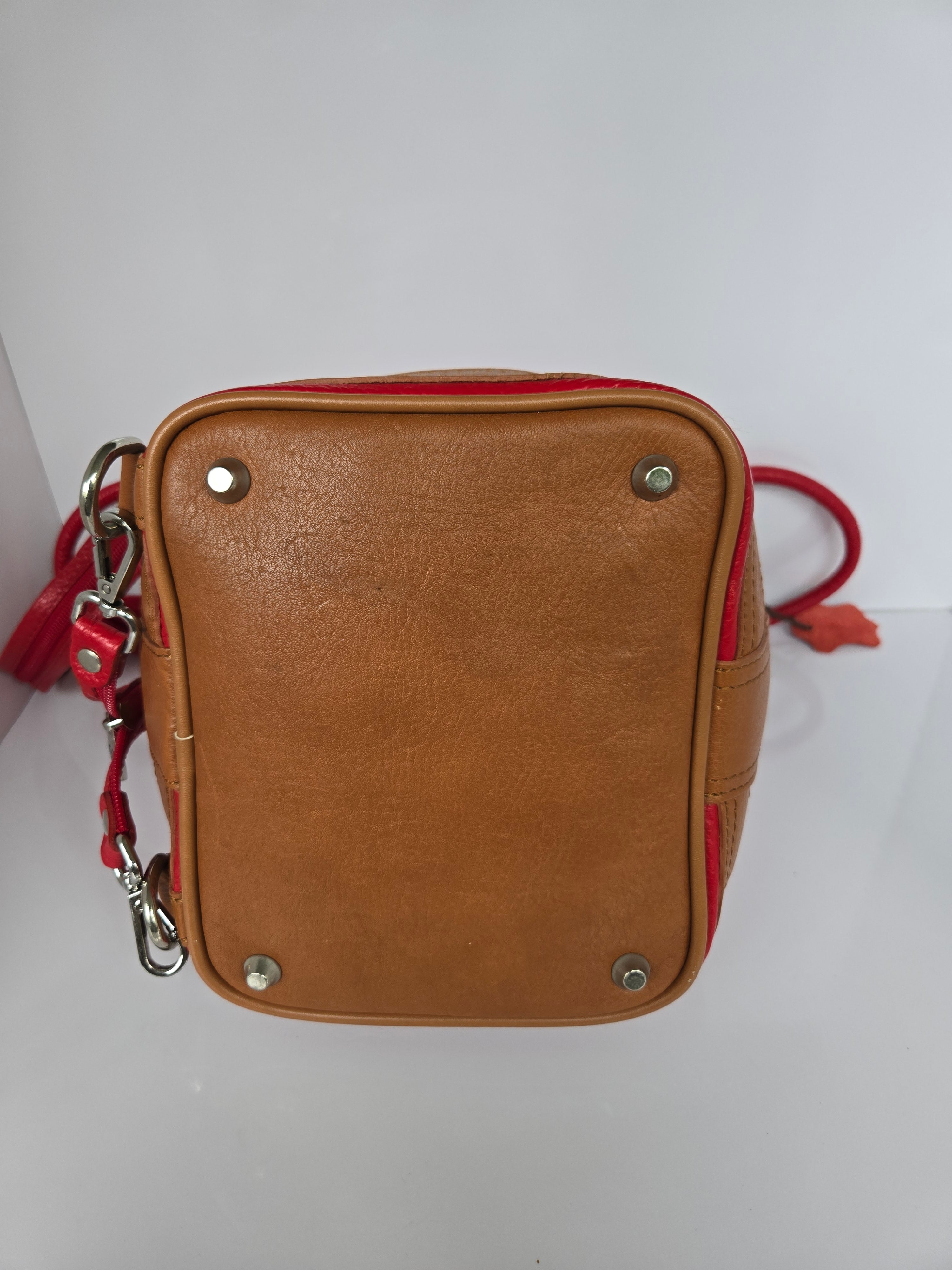 Valentina Red Leather Backpack/Top Handle/Shoulder Bag