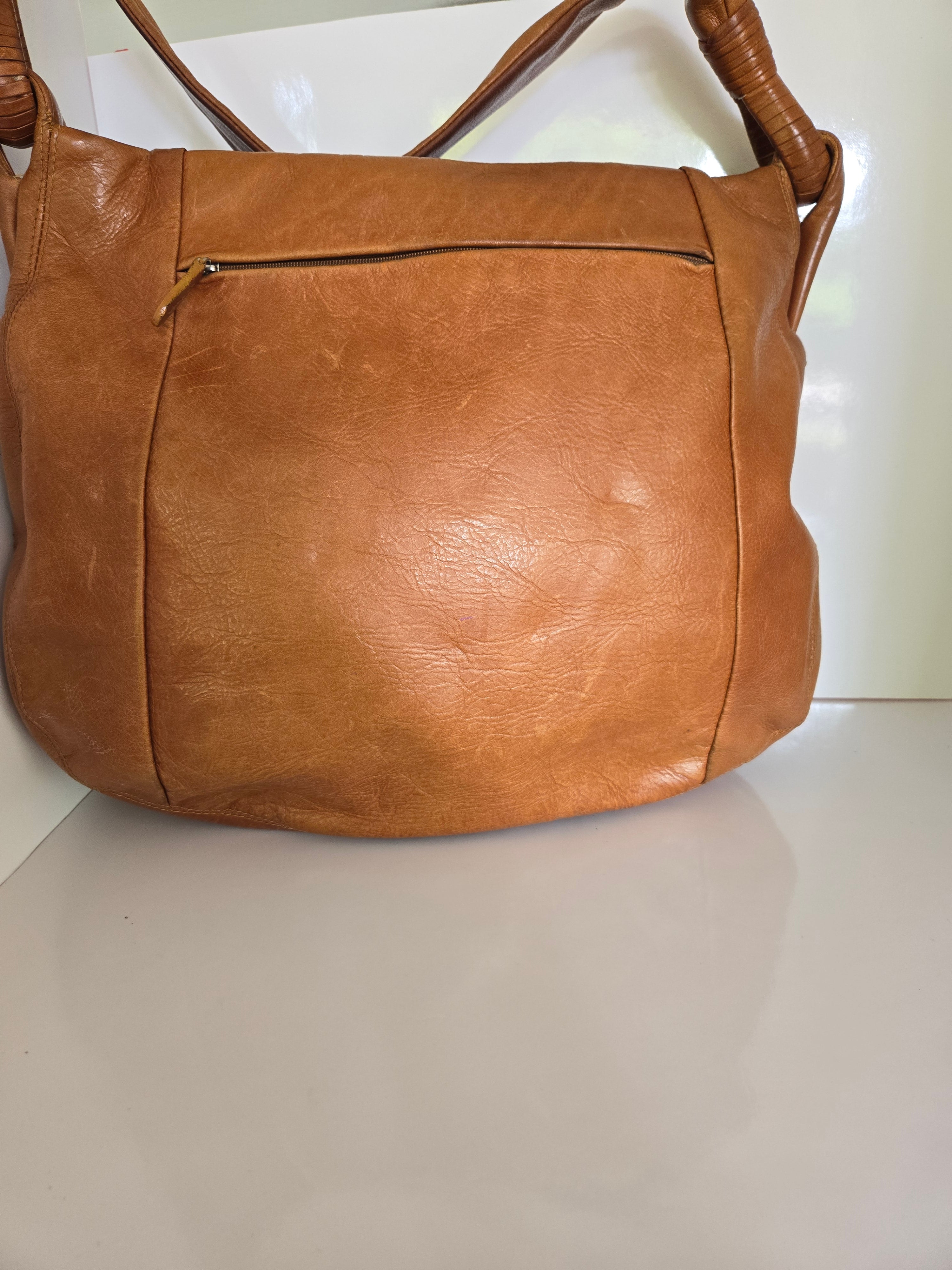 Derek Alexander Large Leather Shoulder Hobo Bag