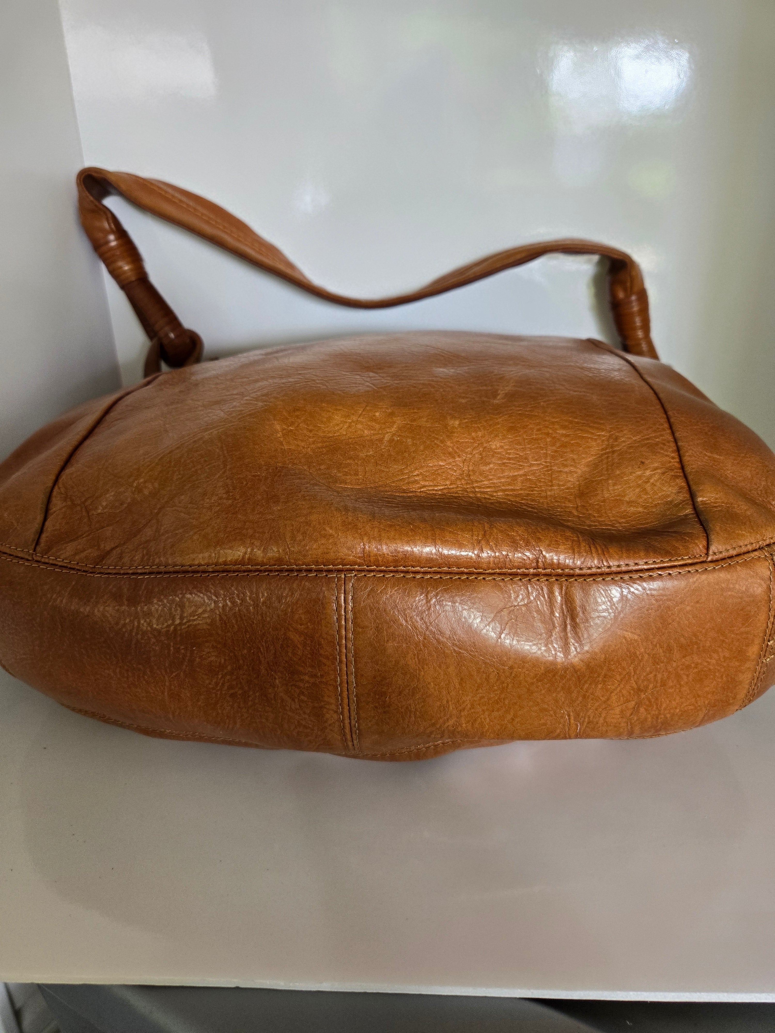 Derek Alexander Large Leather Shoulder Hobo Bag