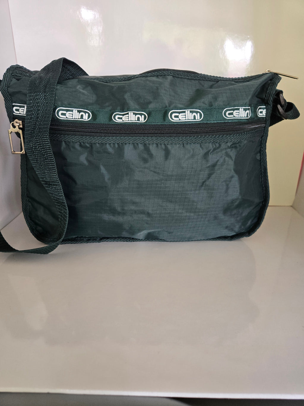 Celling Dark Green Nylon Shoulder/Crossbody Bag