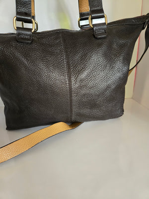 Dark Brown Super Soft Gap Leather Shoulder/Crossbody Bag