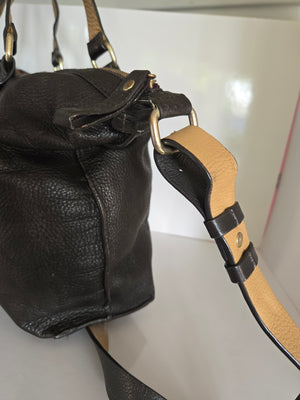 Dark Brown Super Soft Gap Leather Shoulder/Crossbody Bag