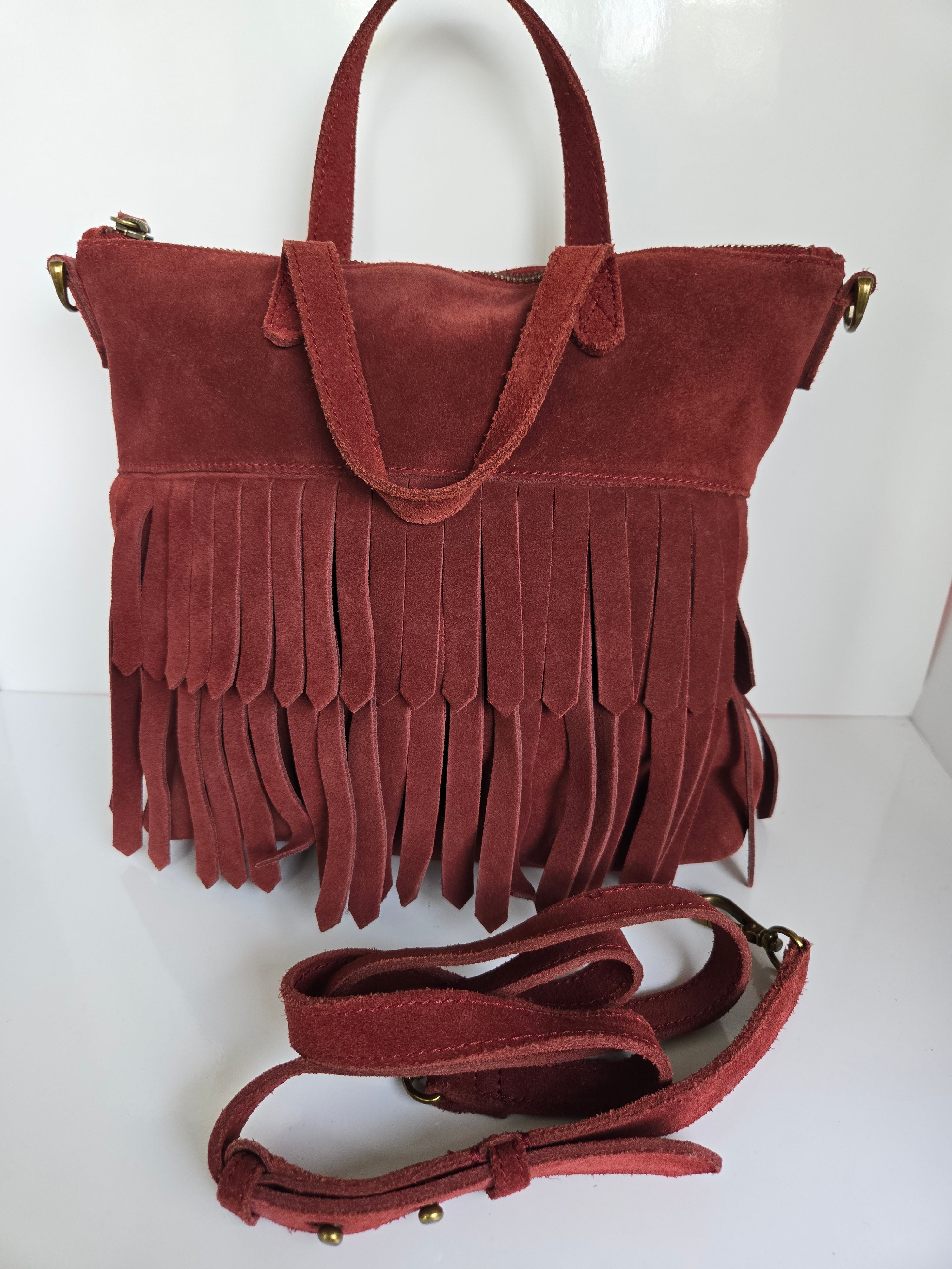 Madewell Burgundy Suede Top Handle/Shoulder/crossbody Bag