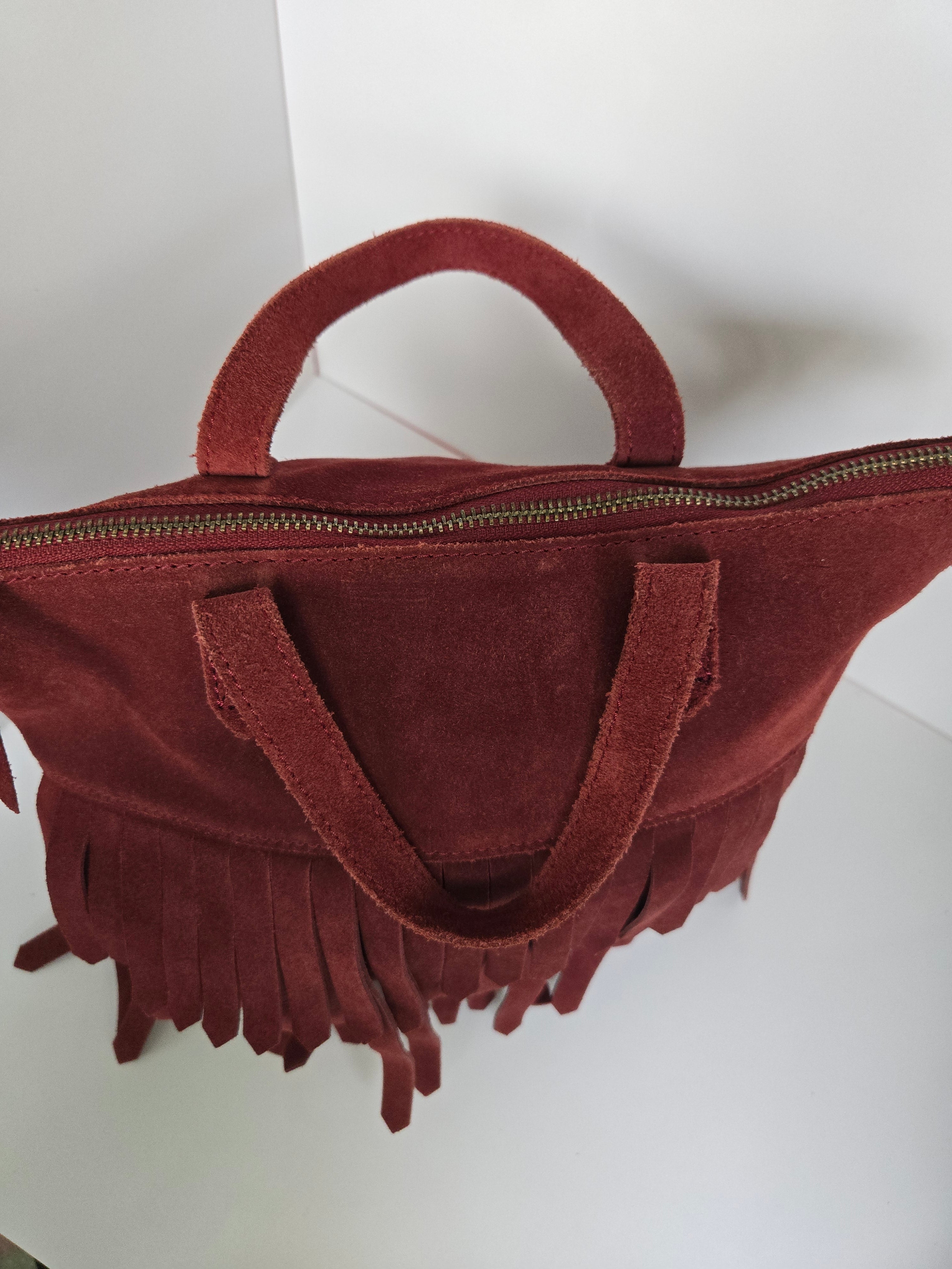 Madewell Burgundy Suede Top Handle/Shoulder/crossbody Bag