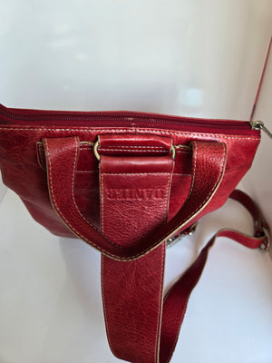 Vintage Danier Red Leather Shoulder/Sling Bag